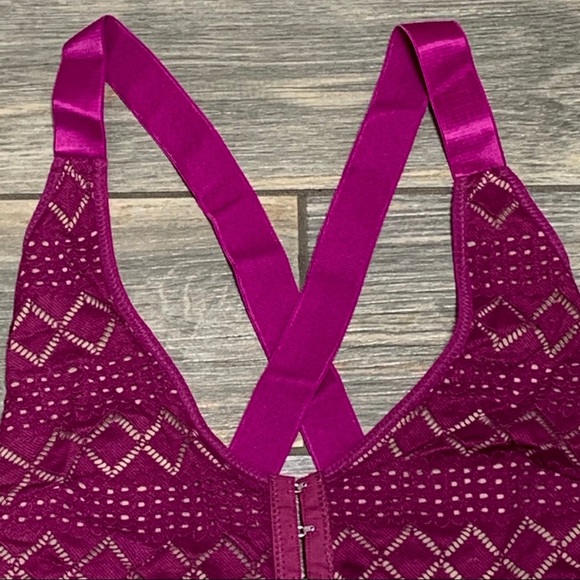 NWT $68 Free People XS M or L Thank You Never Bodysuit Top Shirt Magenta - Picture 10 of 16